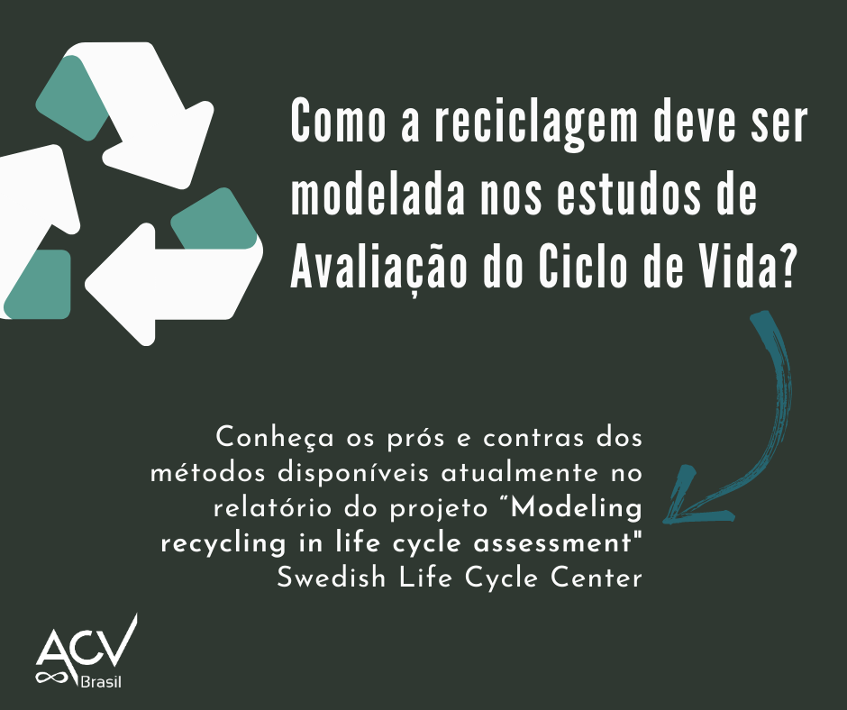 Como a reciclagem deve ser modelada nos estudos de Avaliação do Ciclo de Vida (ACV)?